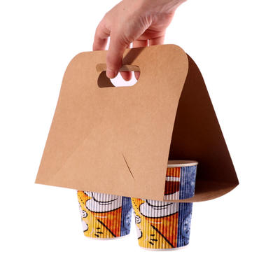 Paper carrier for coffee cups